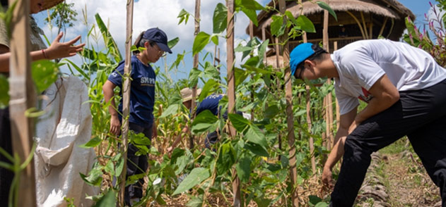 Participants involved in the reforestation project in Bukit Indah, Bali