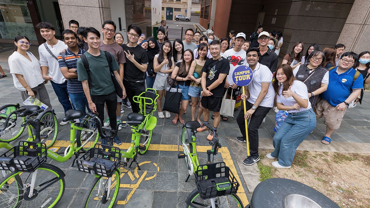 Group shot taken during Open House Campus Tour